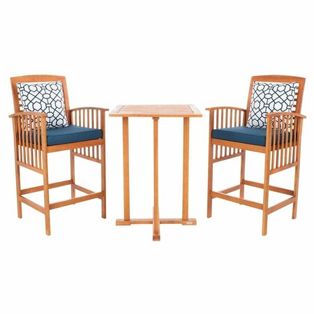 SAFAVIEH Pate 3 Piece Bar Height Bistro Set, Natural PAT7043E